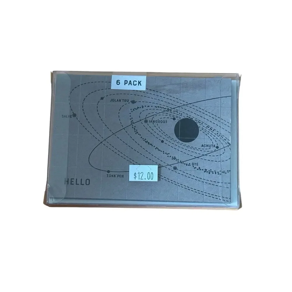 Sci Fi Letterpress Greeting Cards 6 Pack Env Star Wars Trek Expanse Groot Skylab